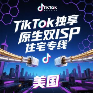美国 - TikTok独享原生双ISP住宅加速专线