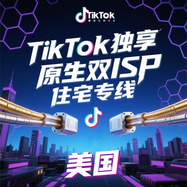 美国 - TikTok独享原生双ISP住宅加速专线